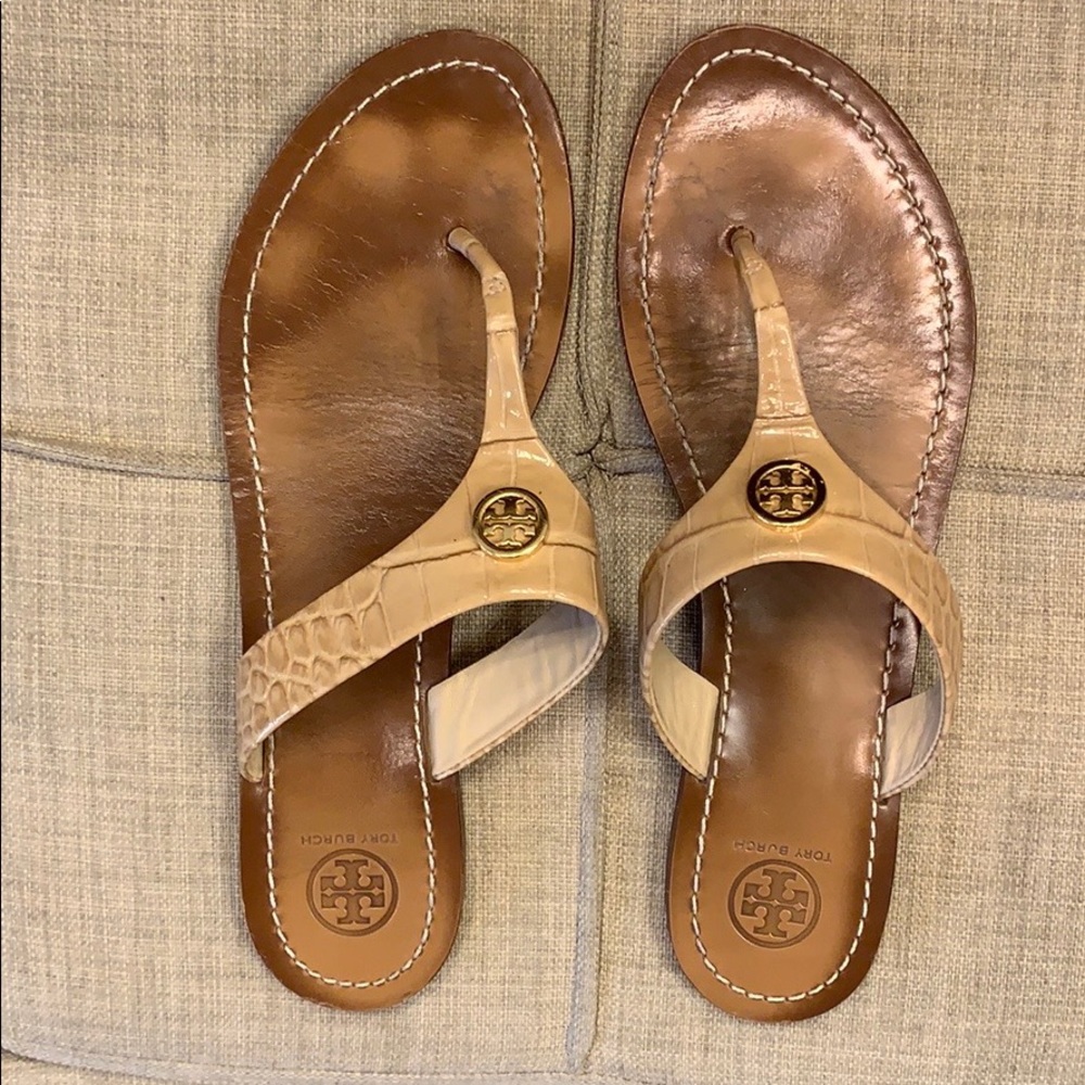 Tory Burch tan and brown sandals size 9